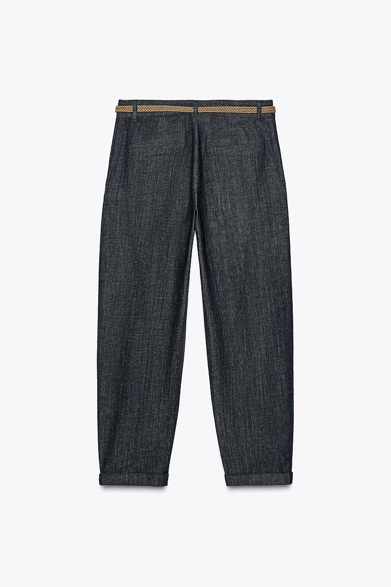 Z1975 BRAIDED BELT CHINO DENIM PANTS