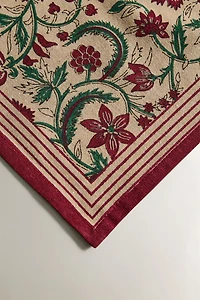 LOT DE SERVIETTES DE TABLE EN COTON À MOTIF FLORAL ENCADRÉ DE NOËL (LOT DE 2)