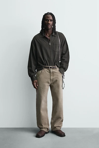 CHEMISE À CARREAUX EN COTON ET LIN