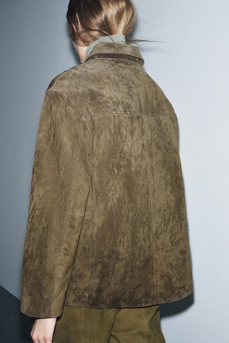 SUEDE LEATHER POCKET JACKET ZW COLLECTION LIMITED EDITION