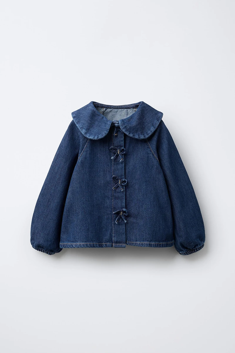 BOW DENIM SHIRT