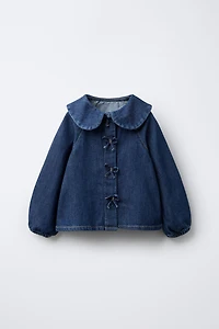 BOW DENIM SHIRT