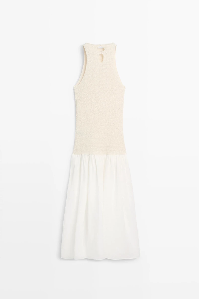 Combined halter midi dress