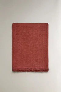 FRINGED LINEN BLANKET