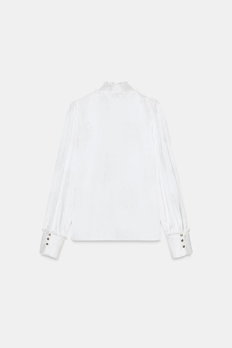 JACQUARD SATIN EFFECT BLOUSE