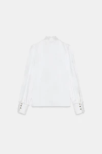 JACQUARD SATIN EFFECT BLOUSE