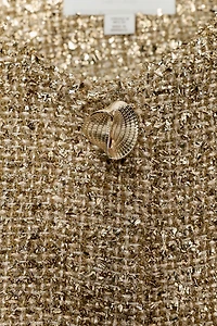 METALLIC THREAD TEXTURED CROPPED JACKET