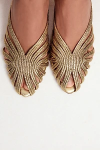 METALLIC EFFECT STILETTO HEEL SANDALS