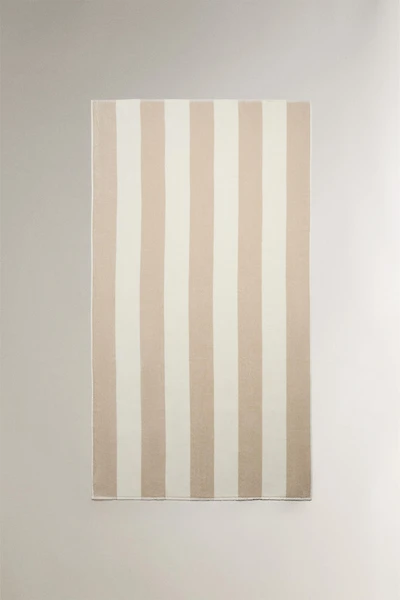 WIDE STRIPE VELOUR BEACH TOWEL