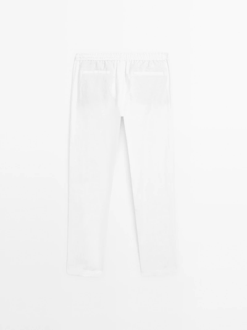 100% linen jogger fit trousers
