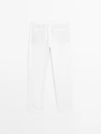 100% linen jogger fit trousers