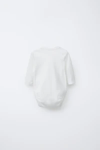 0-6 MONTHS/ THREE-PACK OF LONG-SLEEVE BODYSUITS WITH KIMONO COLLAR