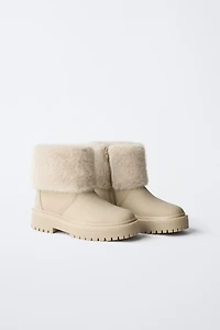 FAUX FUR ANKLE BOOTS