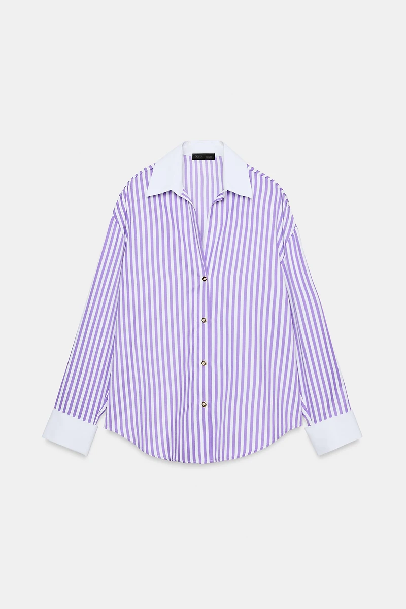 STRIPED POPLIN SHIRT