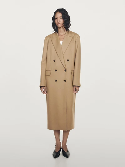 100% wool long coat