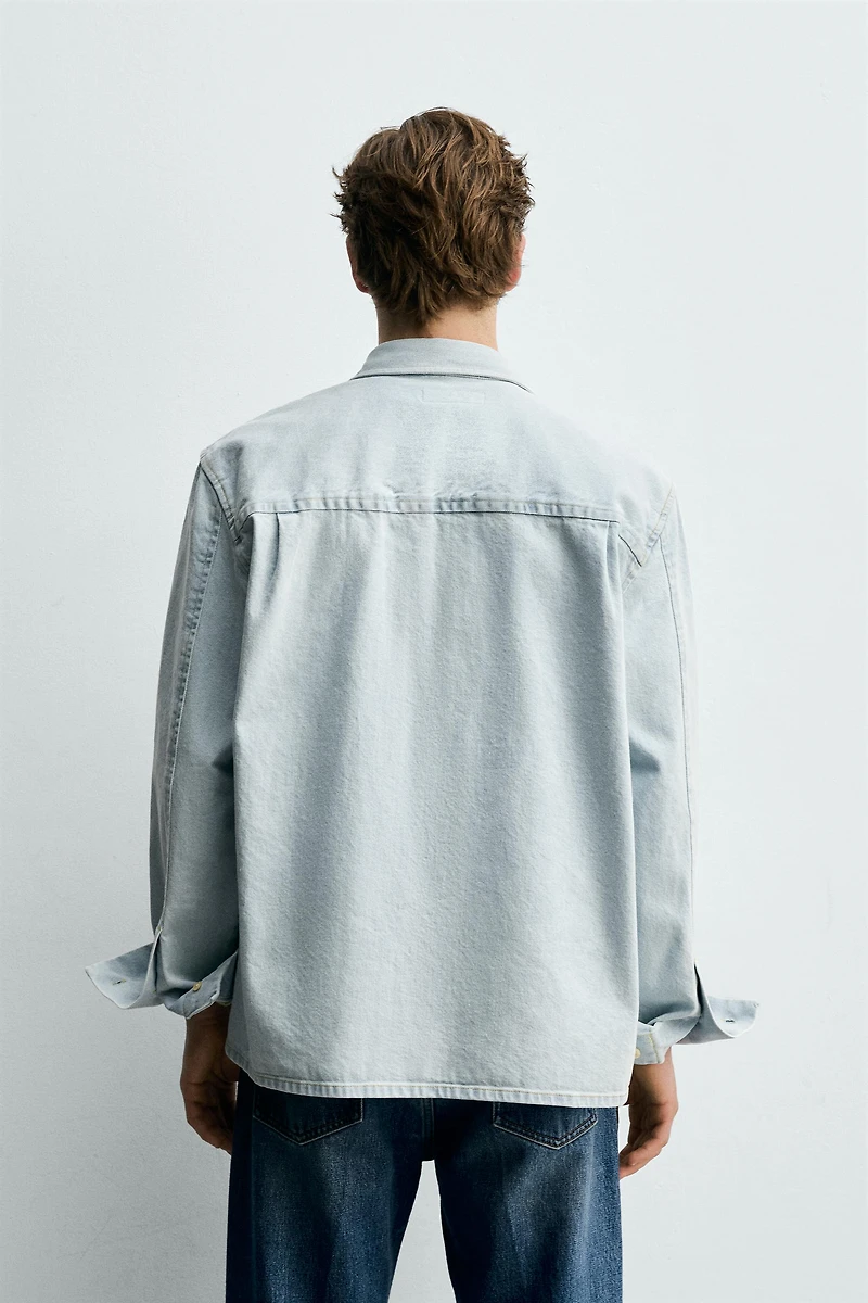 CHEMISE EN JEAN DÉLAVÉE COUPE RELAXED