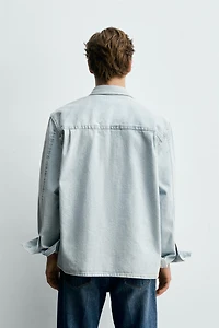 CHEMISE EN JEAN DÉLAVÉE COUPE RELAXED