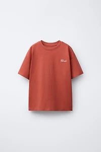 HEAVYWEIGHT EMBROIDERED TEXT T-SHIRT