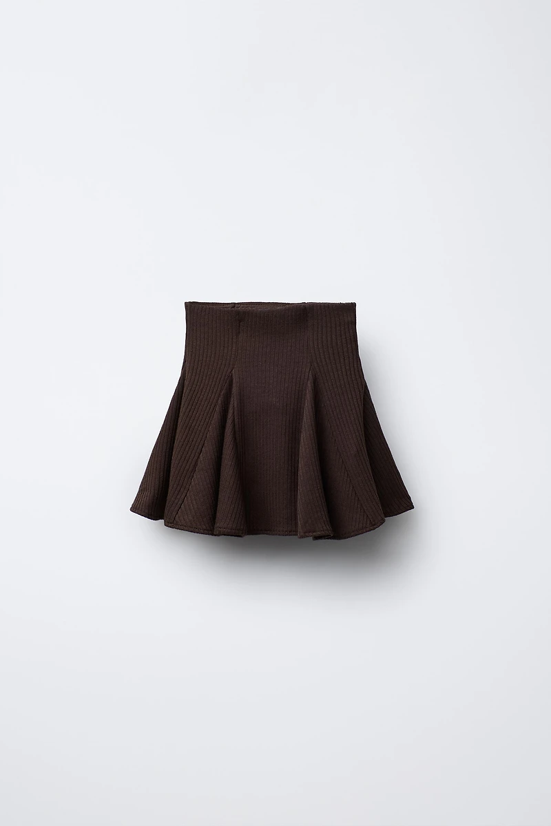 RIBBED RUFFLE SKORT