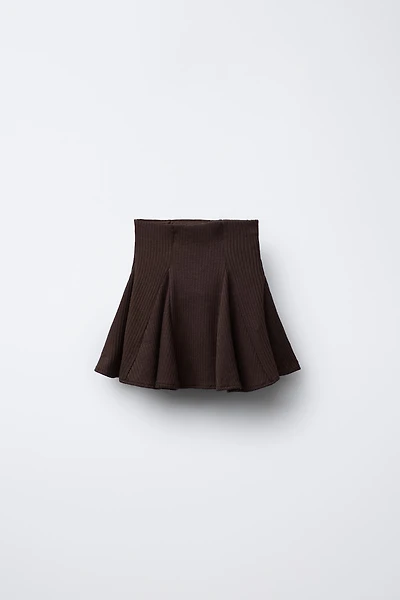 RIBBED RUFFLE SKORT