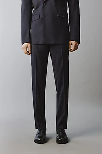 100% WOOL PINSTRIPE SUIT PANTS