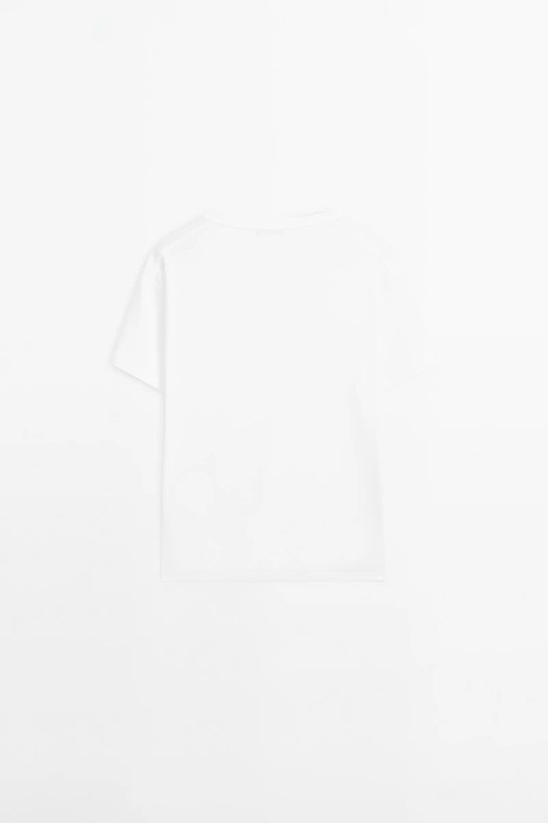 T-shirt 100 % coton à col en V
