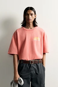 WASHED PRINTED TEXT SWEATSHIRT
