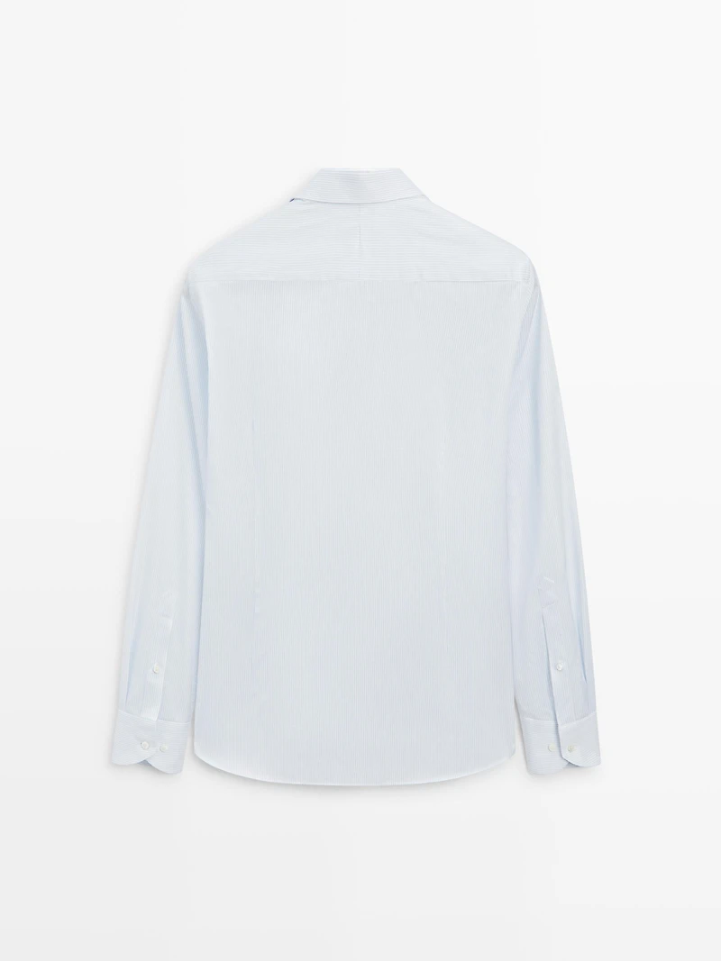 Slim fit 100% cotton double stripe shirt