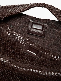 Braided nappa leather shopper bag