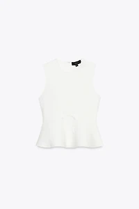 TOP EN MAILLE PÉPLUM AVEC LACETS