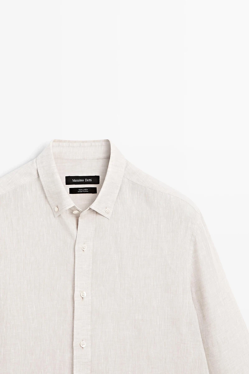 Regular fit 100% linen shirt