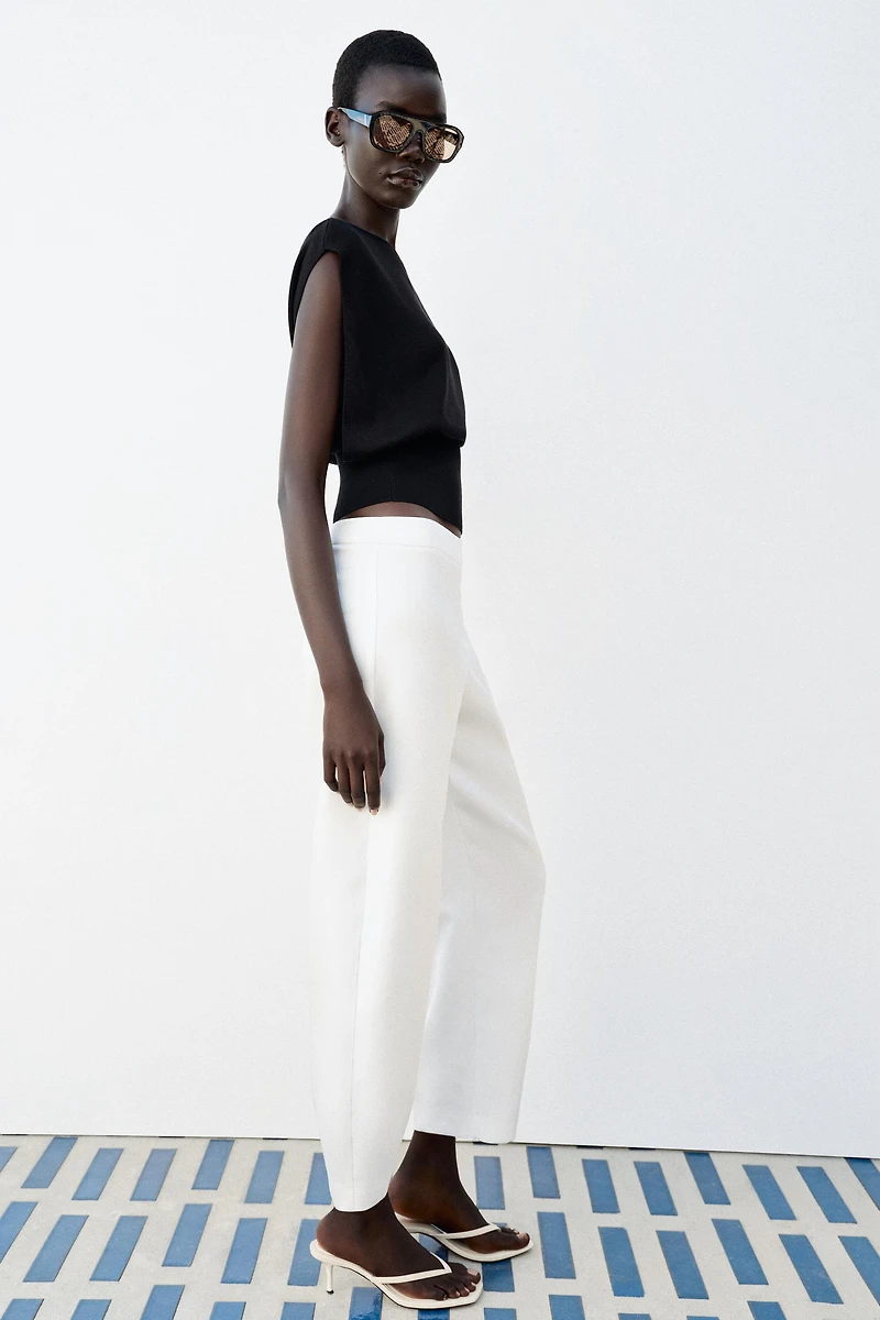 SATIN BARREL PANTS