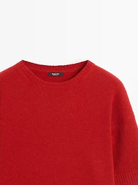 Wool blend crew neck sweater