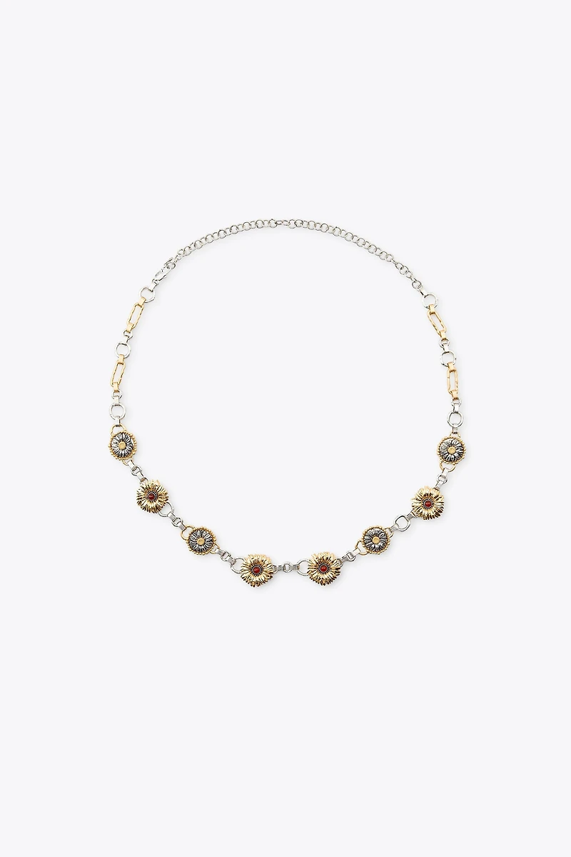 COMBINED FLOWER CHAIN BELT