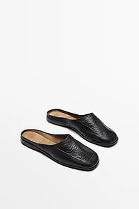 Soft leather mules
