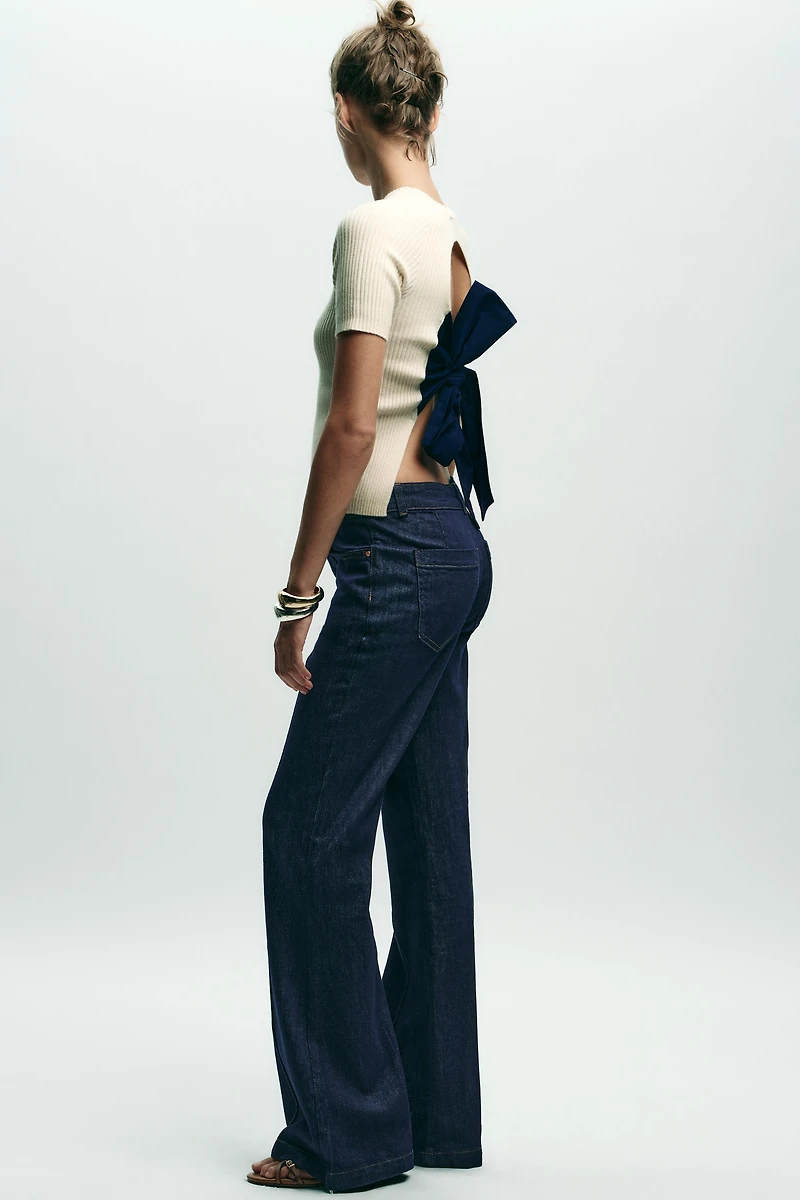 RIBBED KNIT TIE TOP