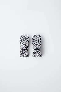 NYLON ANIMAL PRINT WINDPROOF MITTENS