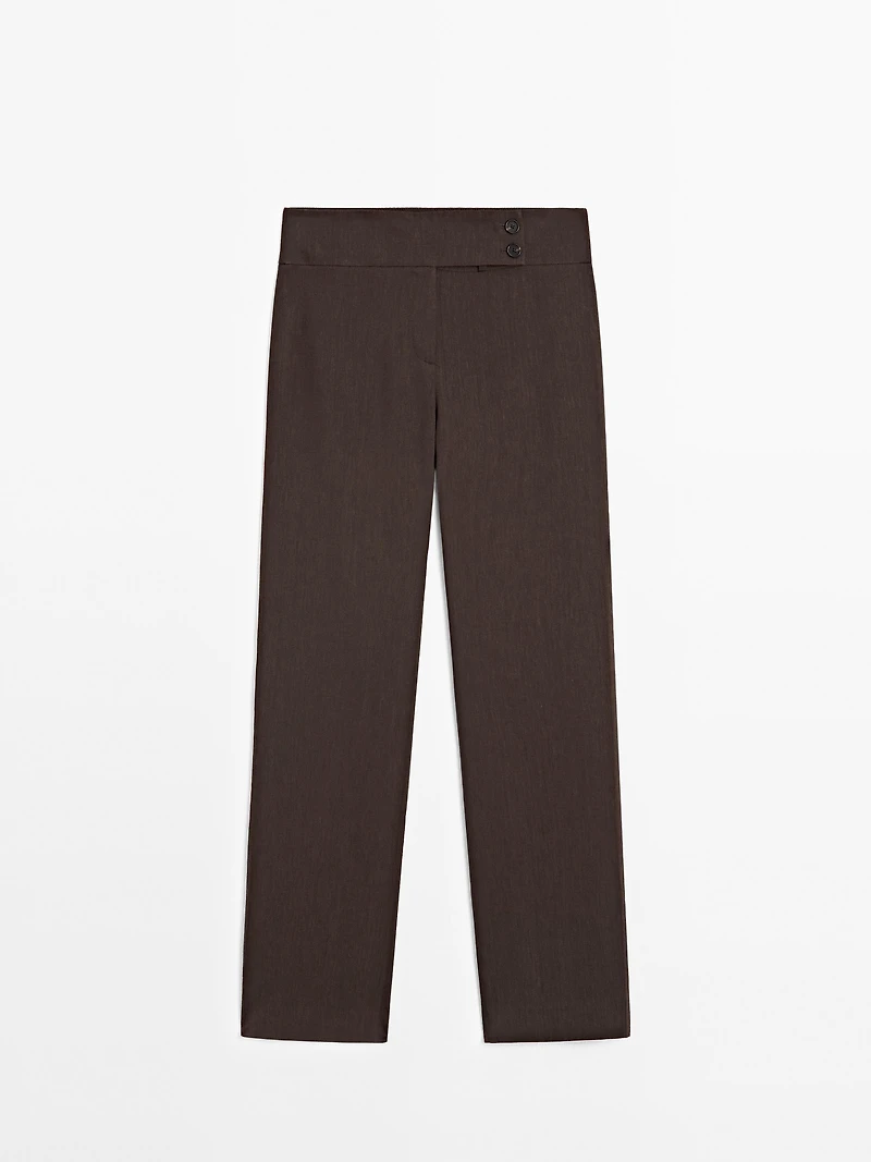 Mid-rise regular fit stretch trousers