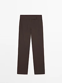 Mid-rise regular fit stretch trousers
