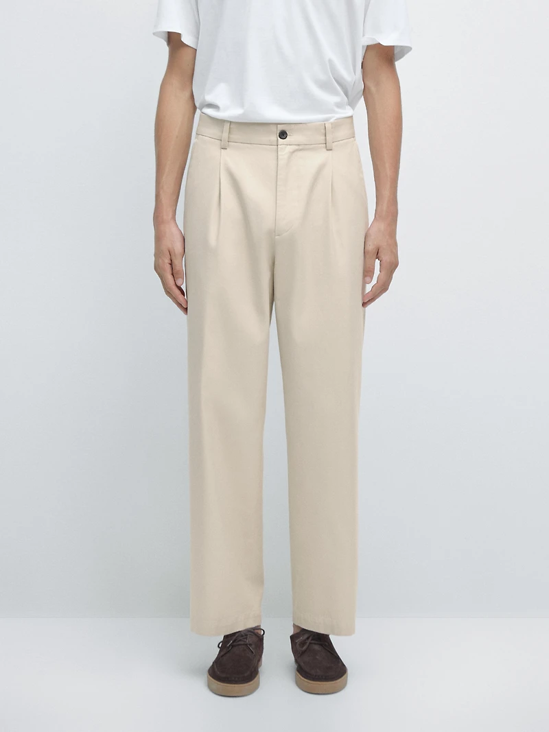 Pantalon relaxed fit 100 % coton