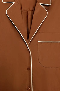 CONTRASTING POPLIN PAJAMA SHIRT