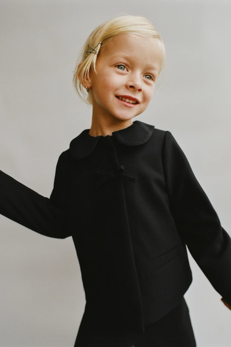 PETER PAN COLLAR JACKET WITH BOWS
