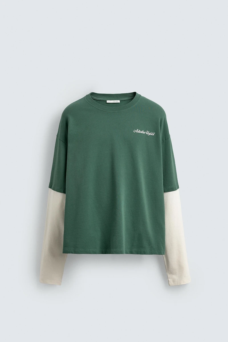 DOUBLE EFFECT SLEEVE SWEATSHIRT