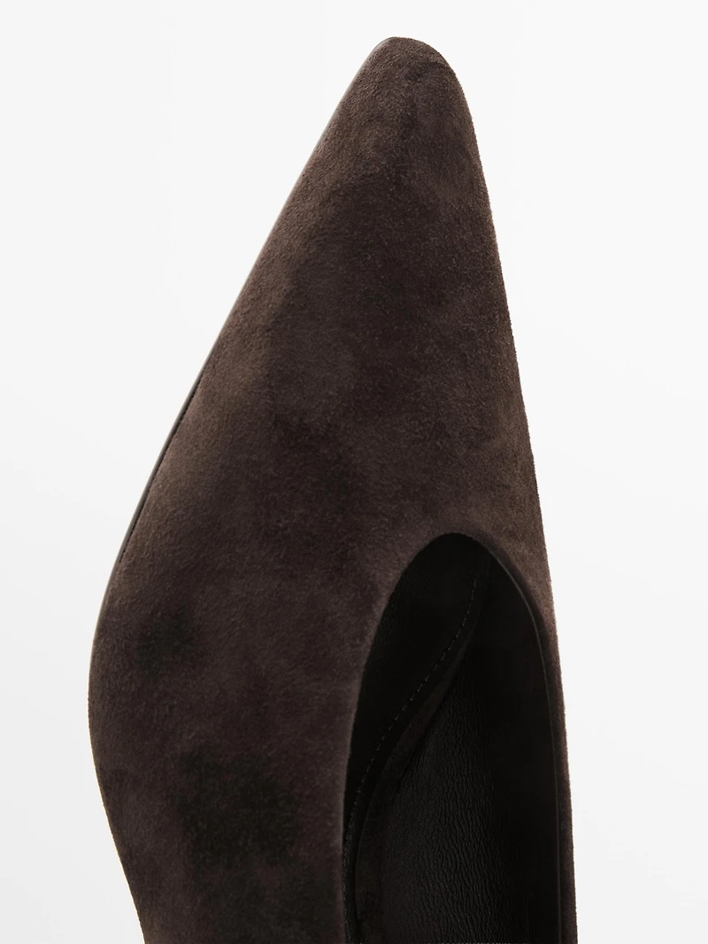 Escarpins en cuir souple avec daim