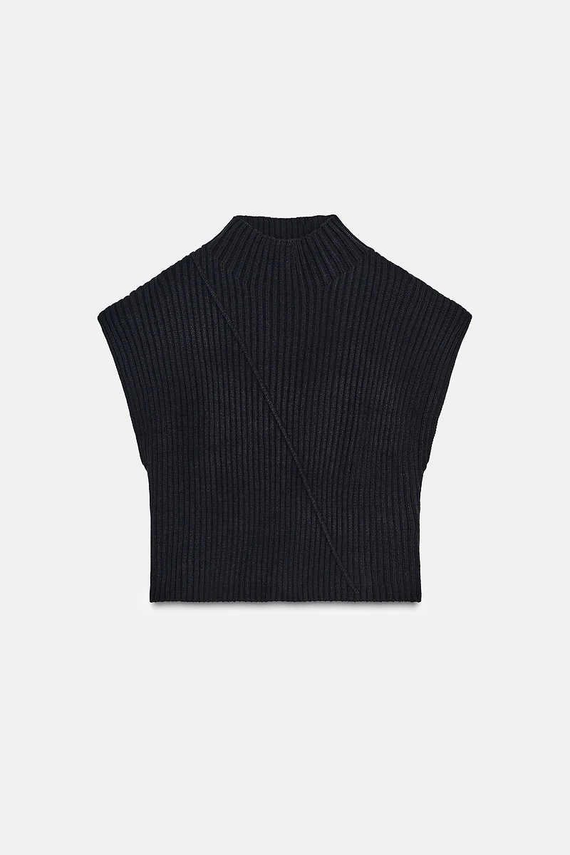 GILET EN MAILLE CÔTELÉE