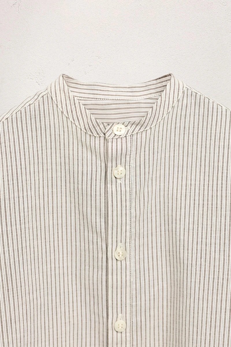2-5 YEARS / STRIPED MANDARIN COLLAR SHIRT LIMITED EDITION