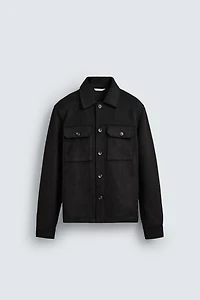 FAUX SUEDE OVERSHIRT