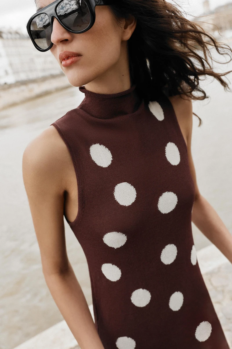 POLKA DOT KNIT DRESS