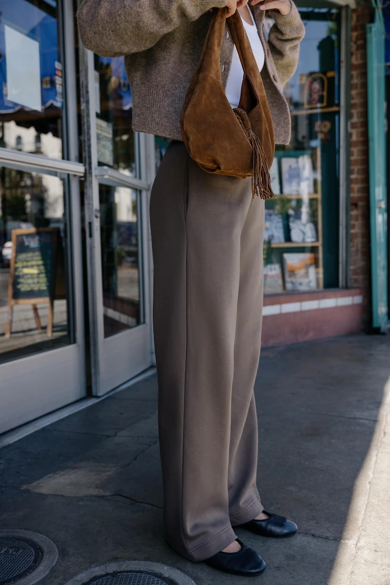 PANTALON MOLLETON À JAMBES LARGES