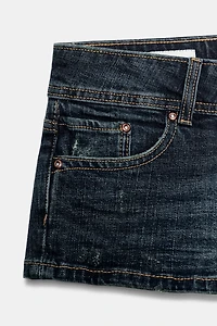 TRF LOW-RISE DENIM MINI SHORTS